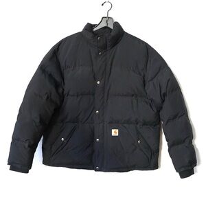 Carhartt Down Coat Feather Puffer Black Full Zip Winter Jacket Full Zip Large
